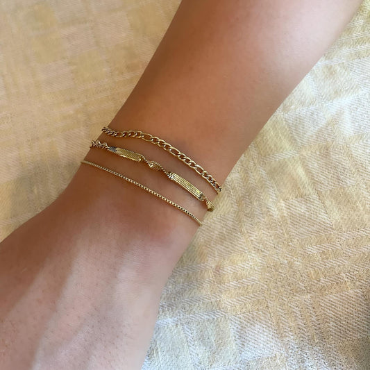Box Chain Armband Guld