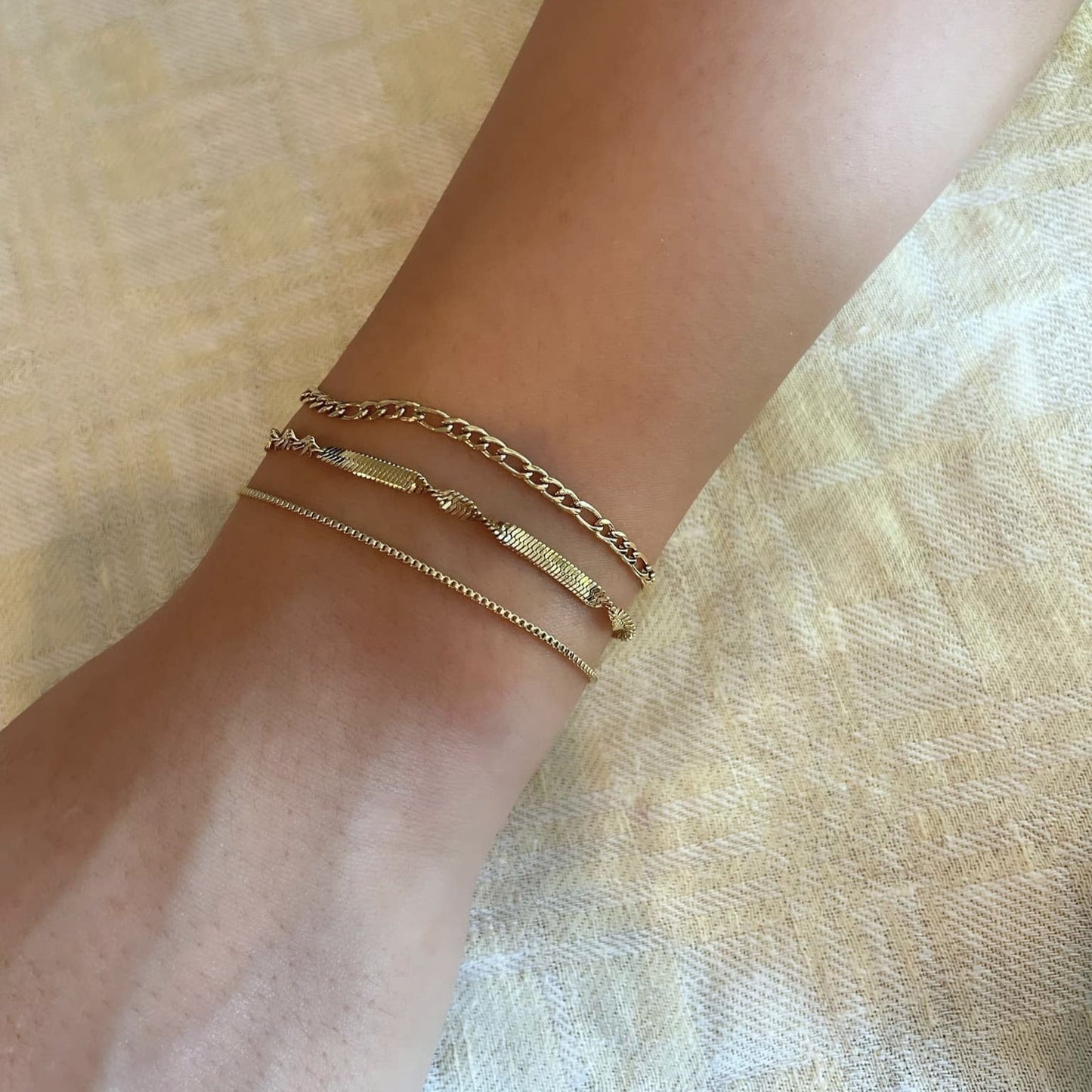 Twist Snake Chain Armband Guld