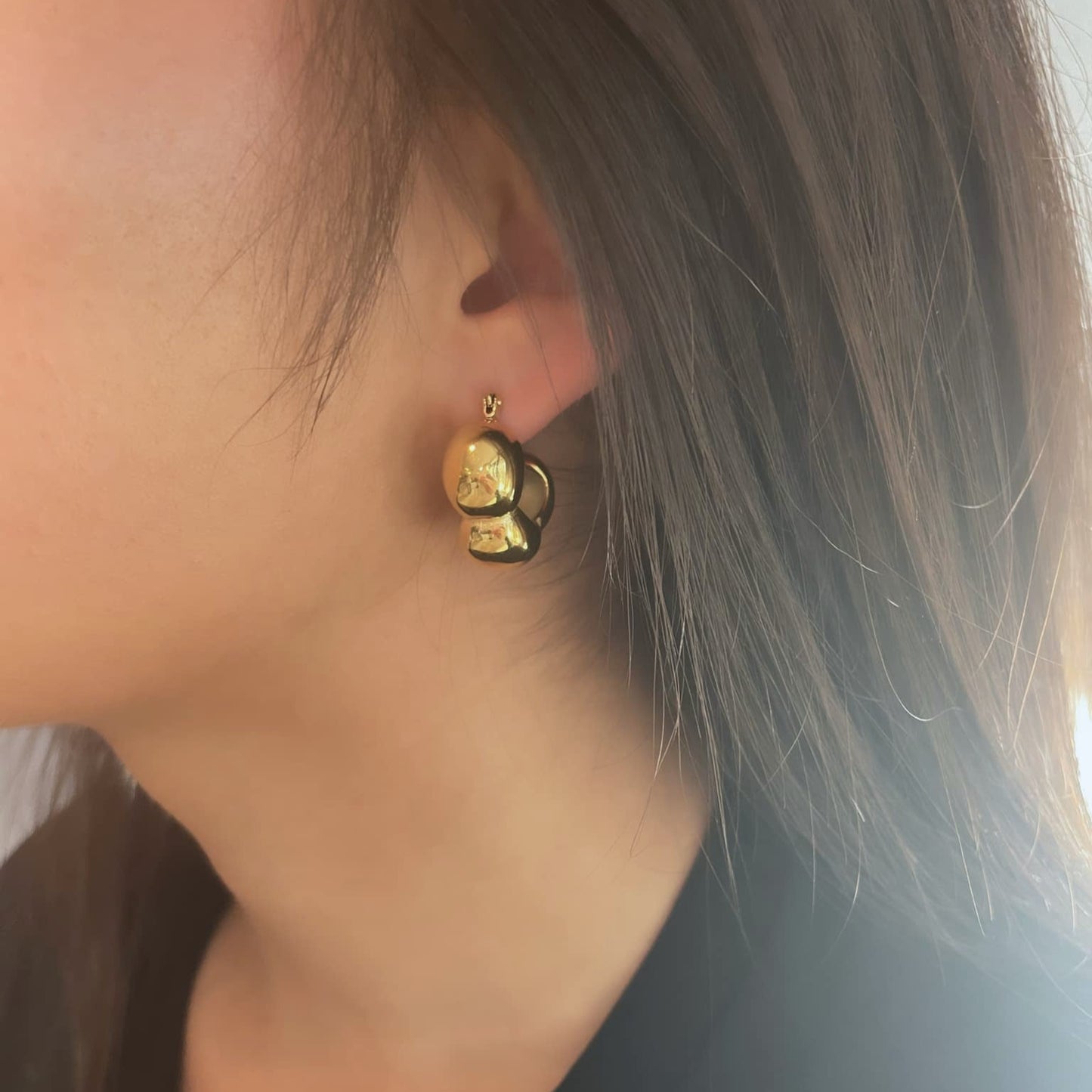 Bubble Hoop Örhänge Guld