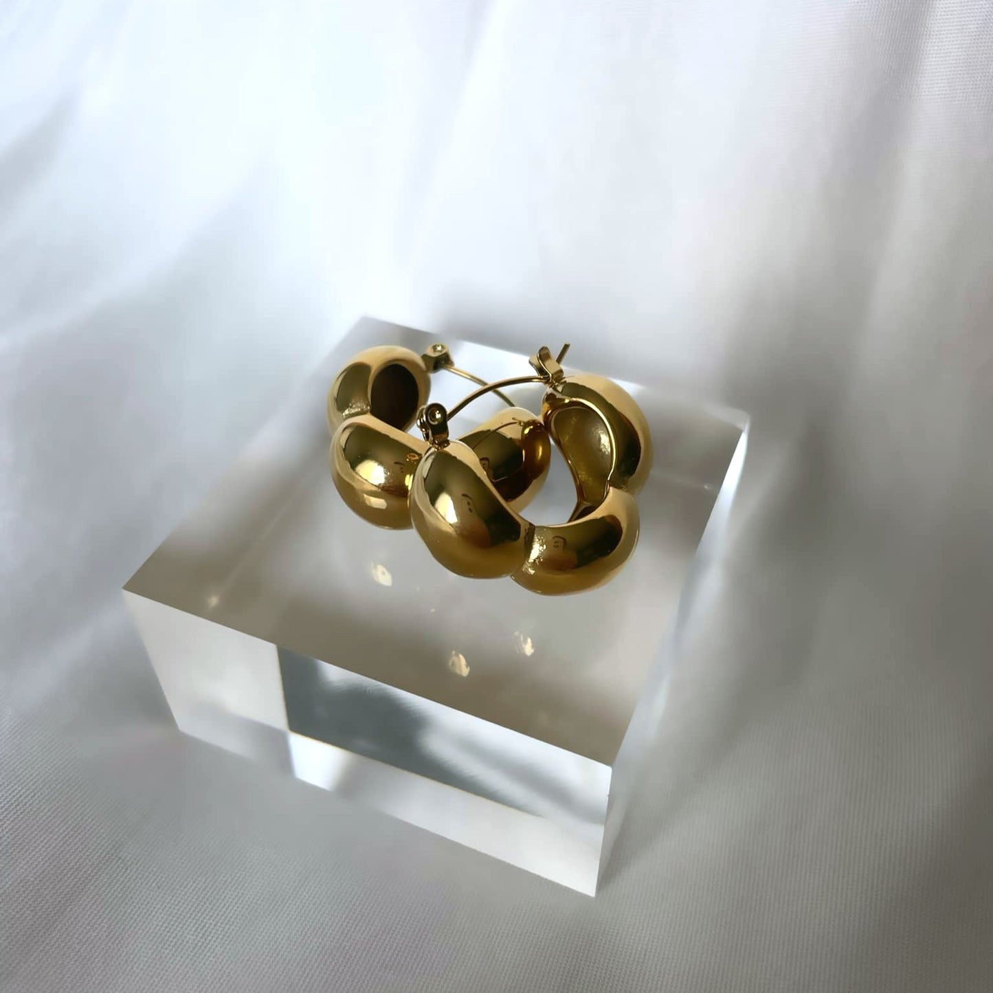 Bubble Hoop Örhänge Guld