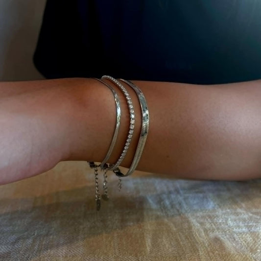 Mini Snake Chain Armband Silver