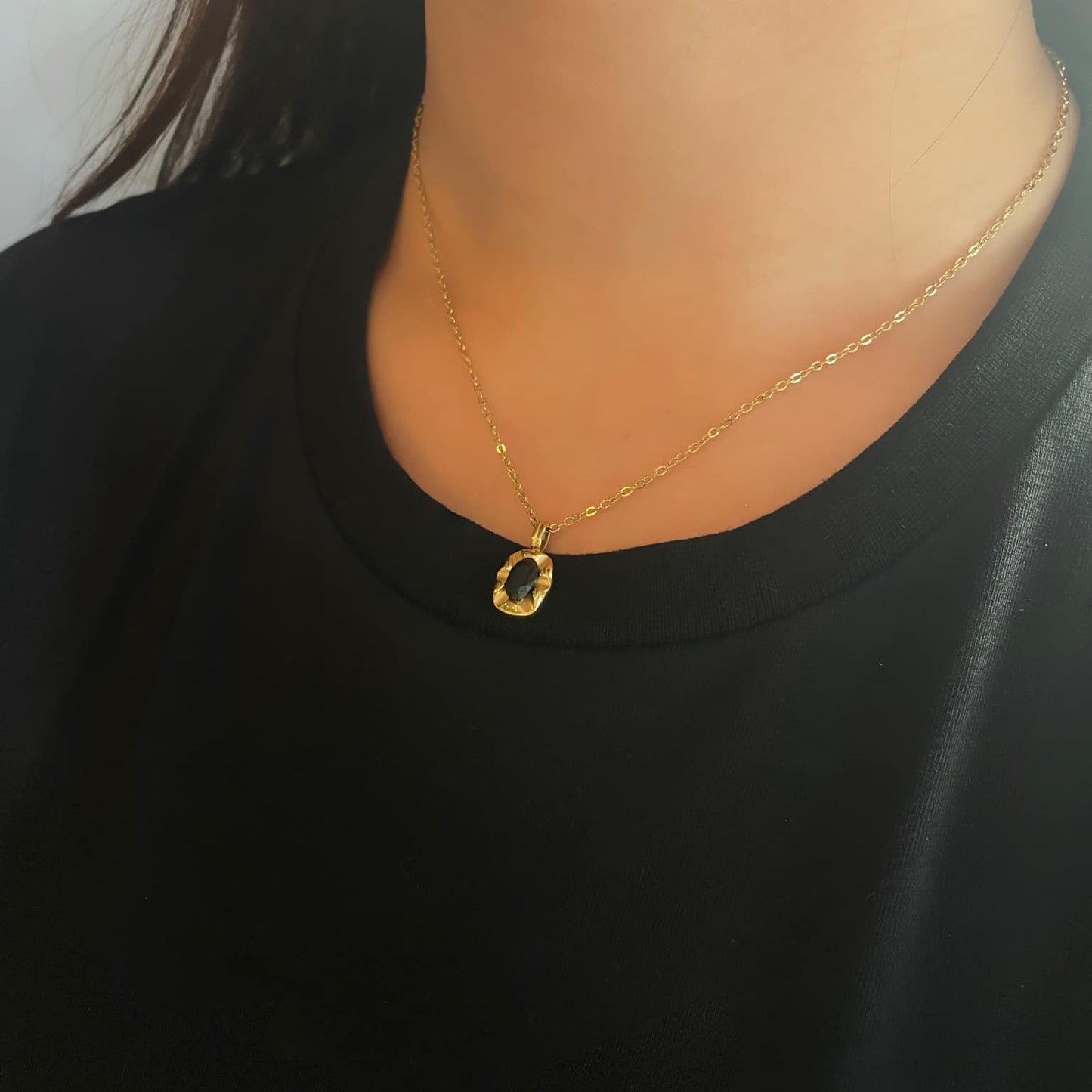 Onyx Halsband Guld