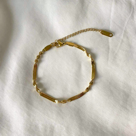 Twist Snake Chain Armband Guld